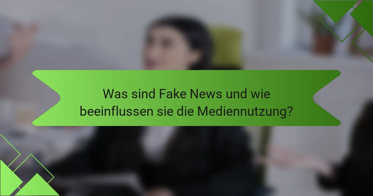 Was sind Fake News und wie beeinflussen sie die Mediennutzung?