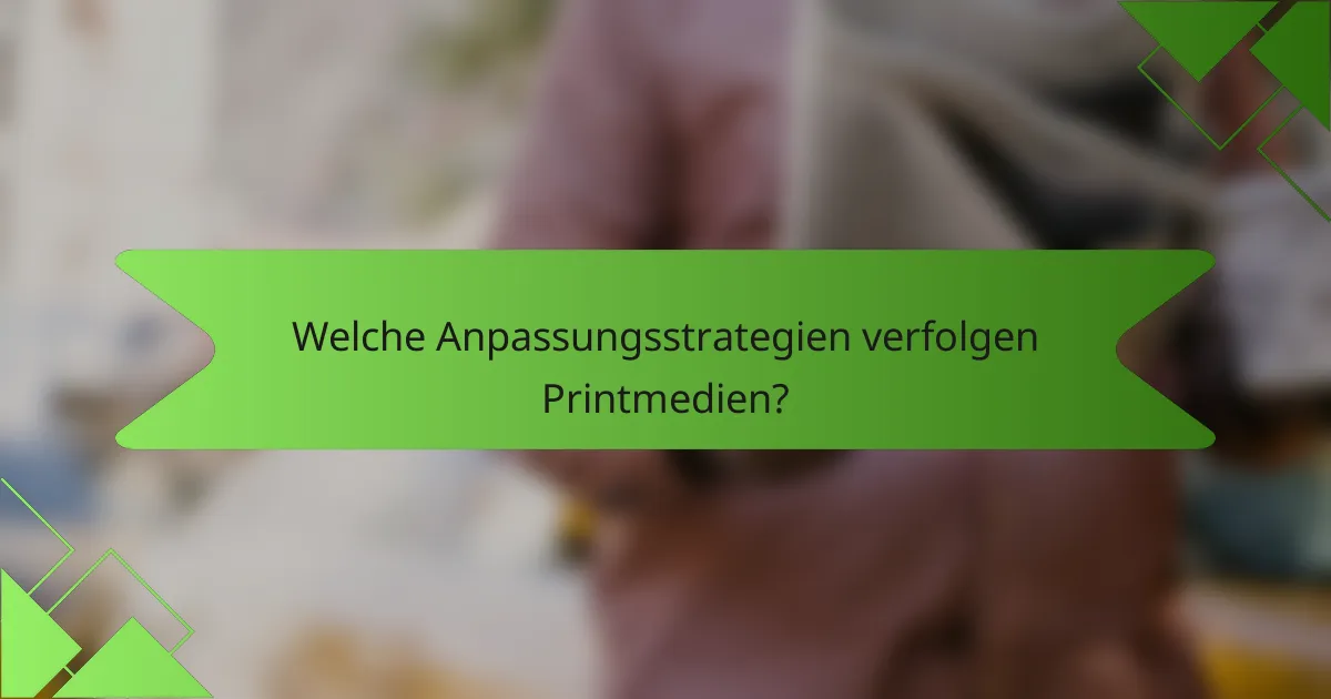 Welche Anpassungsstrategien verfolgen Printmedien?