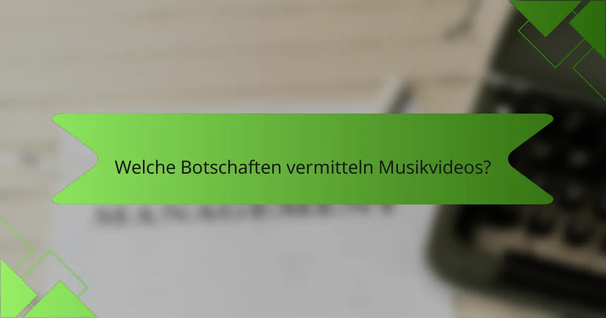 Welche Botschaften vermitteln Musikvideos?