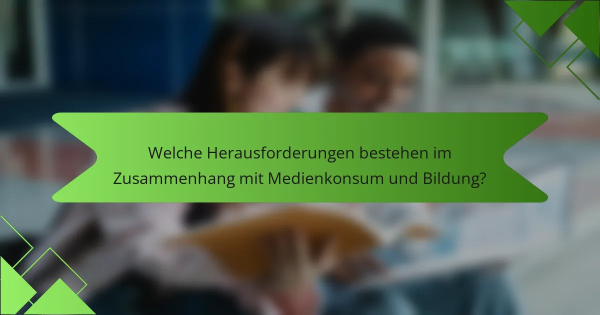 Welche Herausforderungen bestehen im Zusammenhang mit Medienkonsum und Bildung?