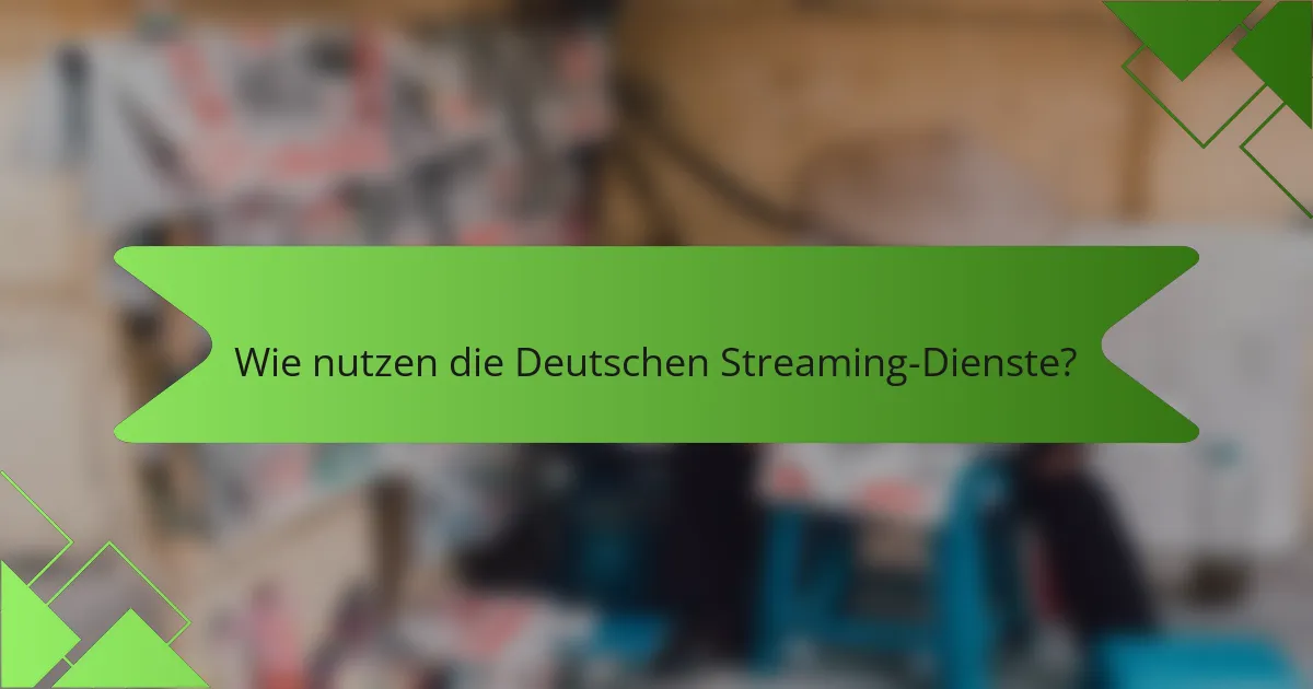 Wie nutzen die Deutschen Streaming-Dienste?