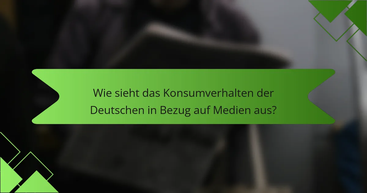 Wie sieht das Konsumverhalten der Deutschen in Bezug auf Medien aus?
